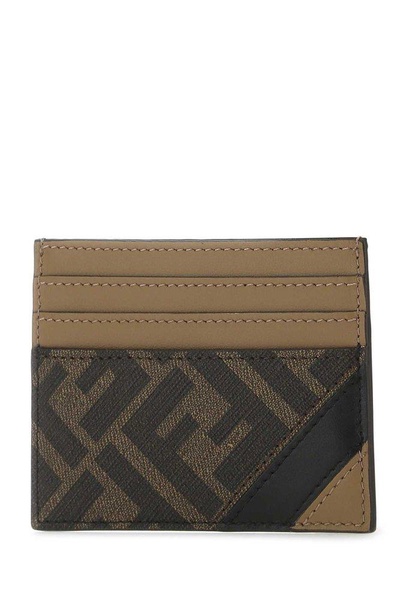 Fendi Man Printed Fabric Fendi Diagonal Card Holder