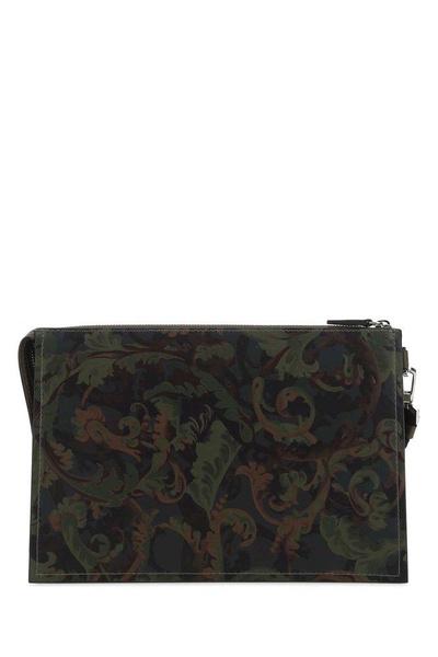 Versace Medusa Printed Zipped Clutch Bag