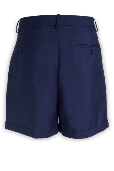 Bally	Pleated-Detail Turn-Up Hem Shorts