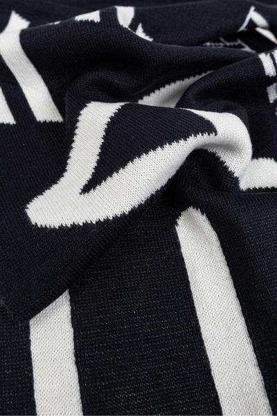 Ea7 Emporio Armani Logo Intarsia-Knit Scarf