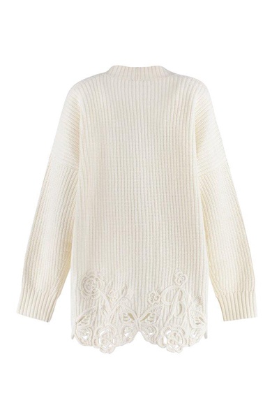 Blumarine Embroidered Button-Up Cardigan