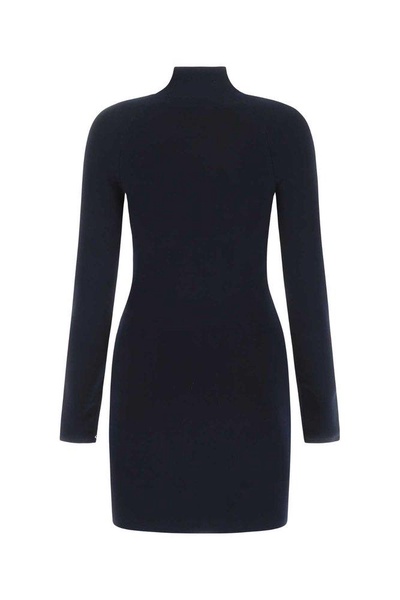 Alexander Wang Funnel Neck Intarsia-Knit Dress