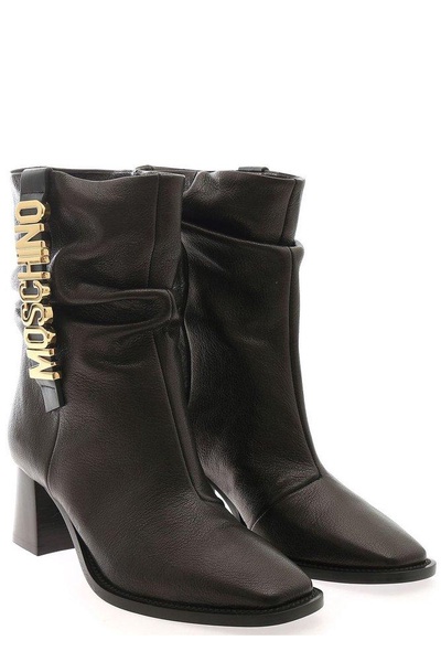 Moschino Logo Lettering Ankle Boots