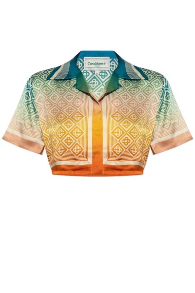 Casablanca Gradient Monogram Cropped Shirt