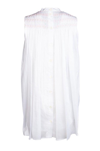 Miu Miu Smocked Panel Sleeveless Dress