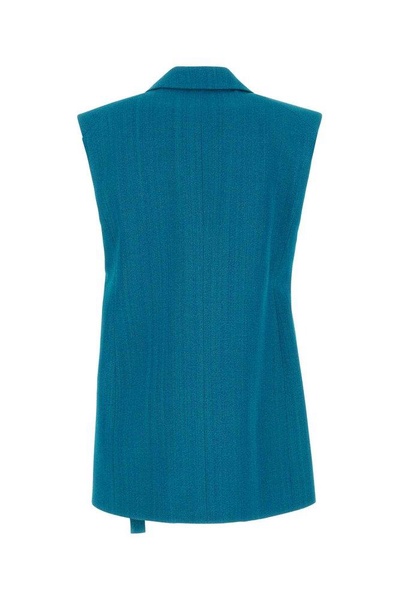 Jil Sander Woman Petrol Blue Viscose Blend Vest