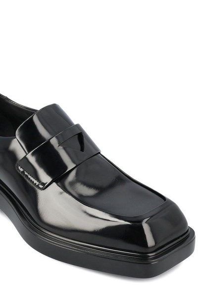 Prada Triangle-Patch Slip-On Loafers