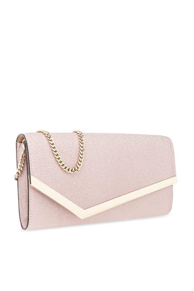 Jimmy Choo Emmie Glitter Chain-Linked Clutch Bag