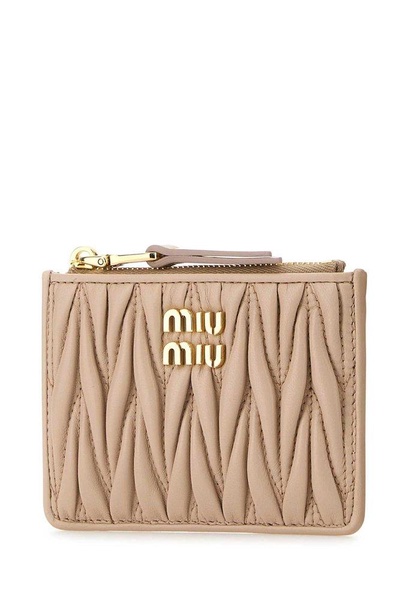 Miu Miu Woman Powder Pink Nappa Leather Card Holder