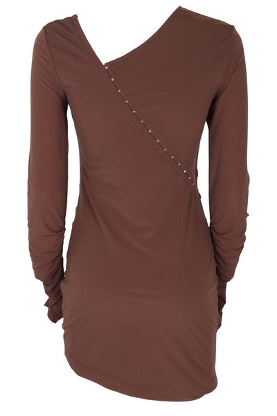 Helmut Lang Asymmetric Long-Sleeved Mini Dress