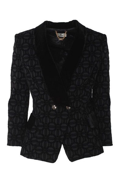 Elisabetta Franchi Double Breasted Jacquard Jacket