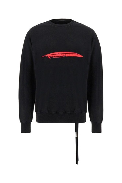 Ann Demeulemeester Feather-Printed Crewneck Sweatshirt