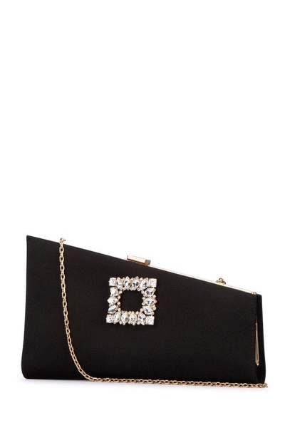 Roger Vivier Twinkle Asymmetrical Buckle Embellished Clutch Bag