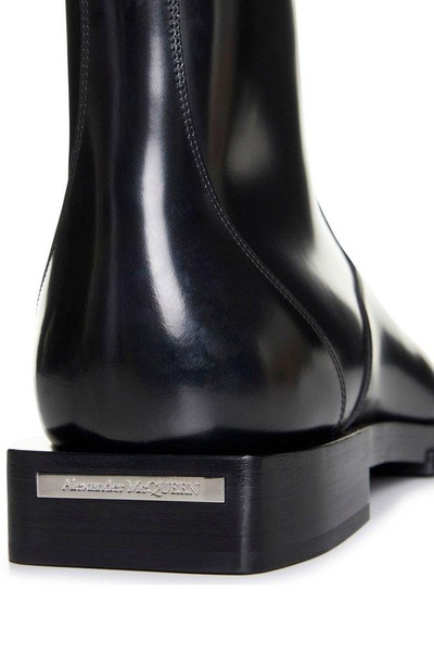 Alexander McQueen Logo Plaque Zip-Up Boots