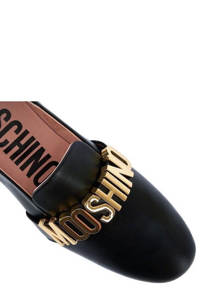 Moschino Logo Lettering Slip-On Loafers