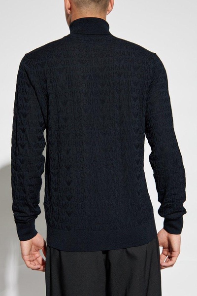 Emporio Armani Wool Turtleneck With Monogram