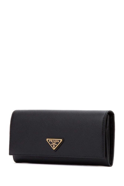 Prada Logo Plaque Continental Wallet