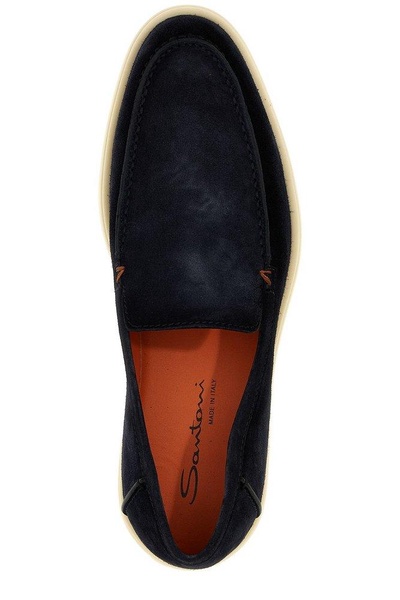 Santoni Almond-Toe Slip-On Loafers