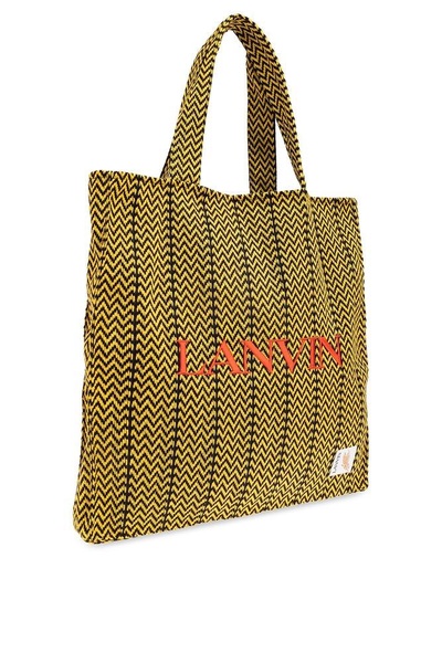 Lanvin X Future Logo Embroidered Interwoven Tote Bag