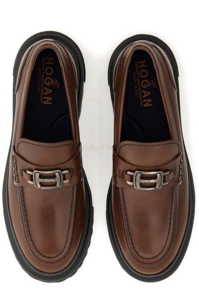 Hogan Chunky Logo Plaque Loafers