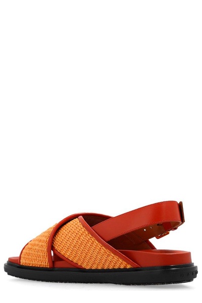 Marni Fussbett Cross-Strap Sandals