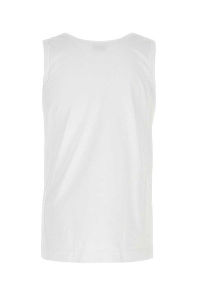 Dries Van Noten Man White Cotton Helio Tank Top