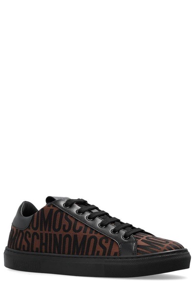 Moschino Monogrammed Lace-Up Sneakers