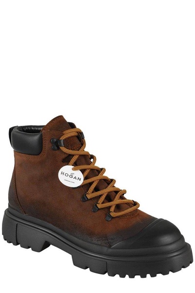 Hogan H619 Chunky-Sole Lace-Up Boots