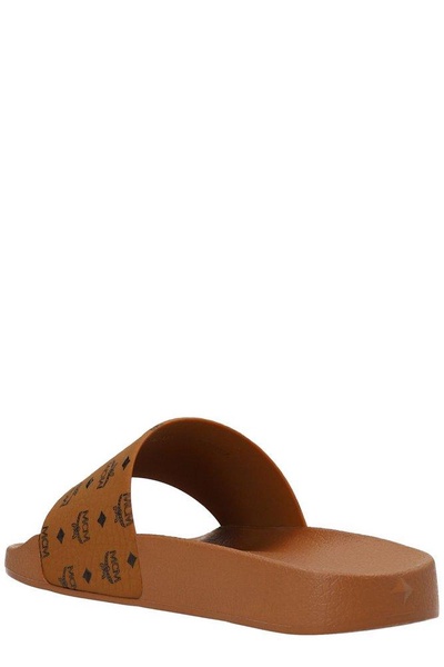 MCM Monogram Printed Slip-On Slides