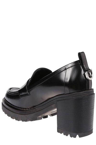 Sergio Rossi Joan Almond Toe Slip-On Loafers