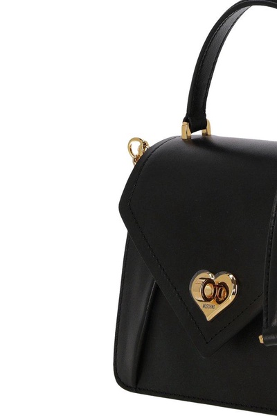 Moschino Heart Lock Keyring Detailed Tote Bag