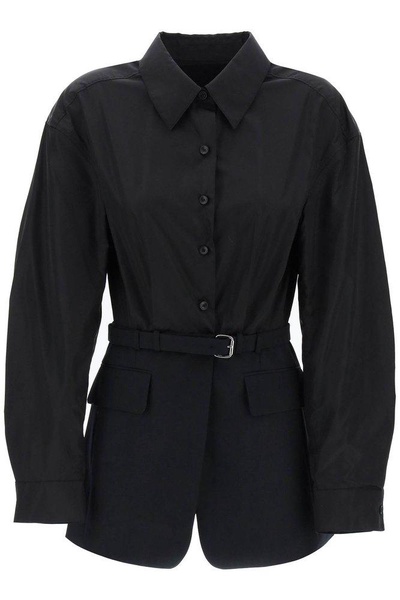 Alexander Wang Belted Button-Up Shirt Blazer