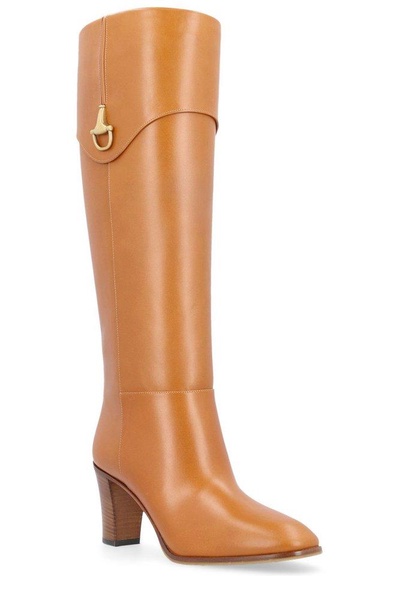 GUCCI Saddle Brown Leather Knee-Boots for Women - SS24 Collection