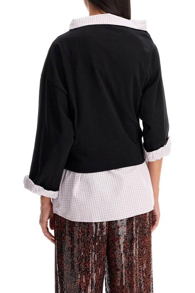 Dries Van Noten Layered Asymmetric Neck Top