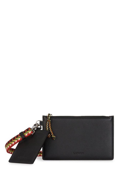 Lanvin Logo Debossed Zip-Up Clutch Bag