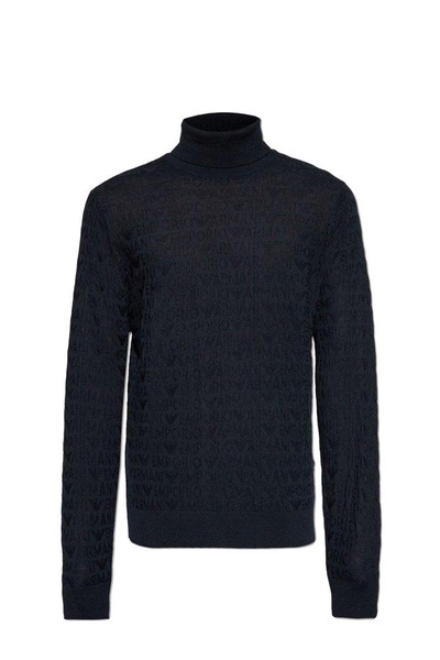 Emporio Armani Wool Turtleneck With Monogram