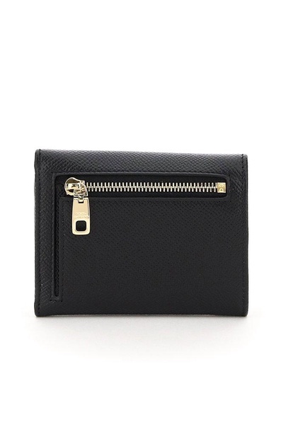 Black Leather  Bifold Wallet With Logo Plate