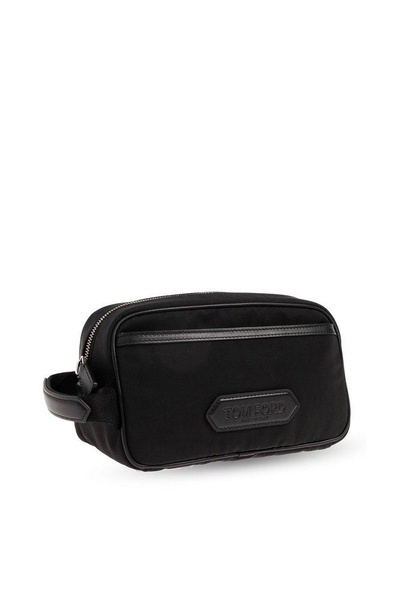 Tom Ford Logo Patch Zipped Wash Bag