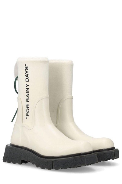 Off-White Sponge Round Toe Rain Boots