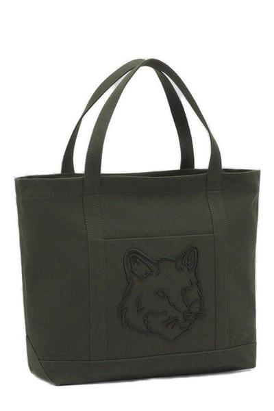 Maison Kitsuné Fox Head Embroidered Large Tote Bag