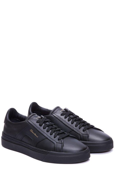 Santoni Double Buckle Lace-Up Sneakers