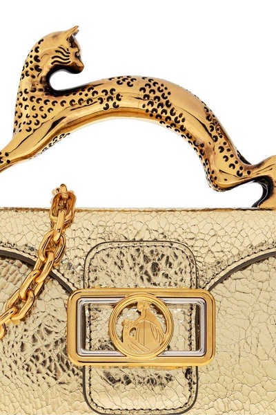 Lanvin Embossed Cat Handled Tote Bag