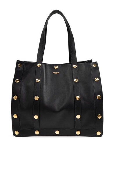 Moschino Studded Logo Plaque Tote Bag