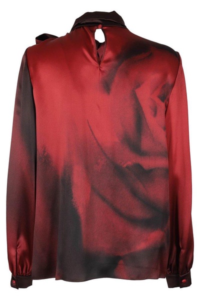 Alberta Ferretti Pussy-Bow Long-Sleeved Blouse