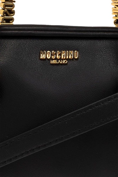 Moschino Logo-Lettering Zipped Tote Bag