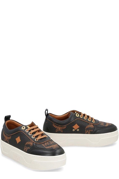 MCM Skyward Maxi Visetos-Print Lace-Up Sneakers