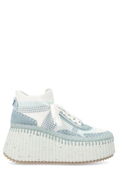 Chloé Nama Lace-Up Wedge Sneakers