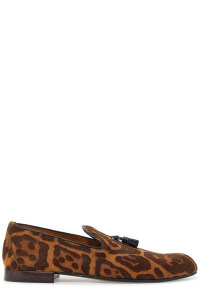 Tom Ford Animal Printed Tassel Detailed Moccasins