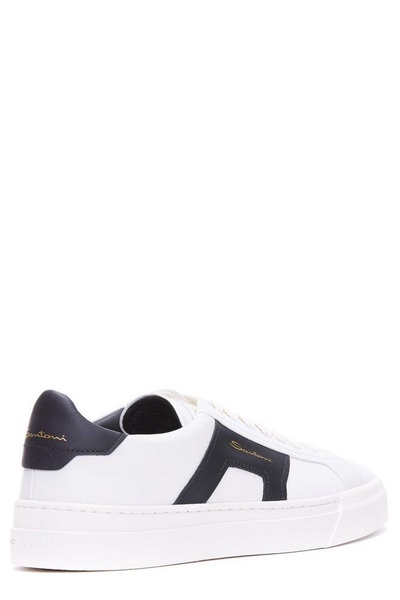 Santoni Round Toe Lace-Up Sneakers