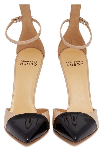 Francesco Russo  Two-Toned Ankle Strap Pumps